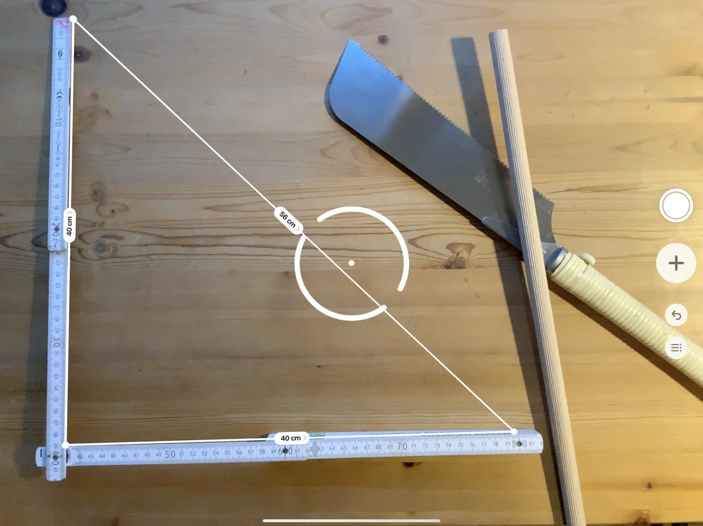 Beispiel zur Abstandsmessung mit Tabletkamera