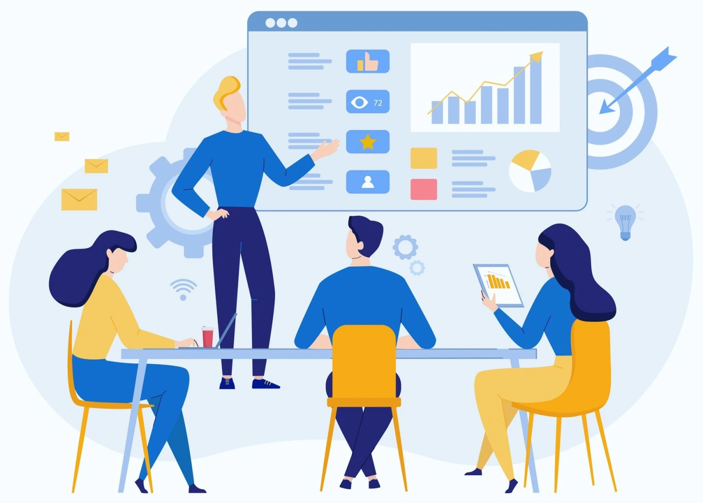 Mitarbeitet präsentiert Geschäftszahlen