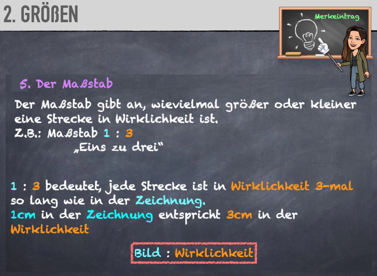 Arbeitsauftrag zum Maßsstab