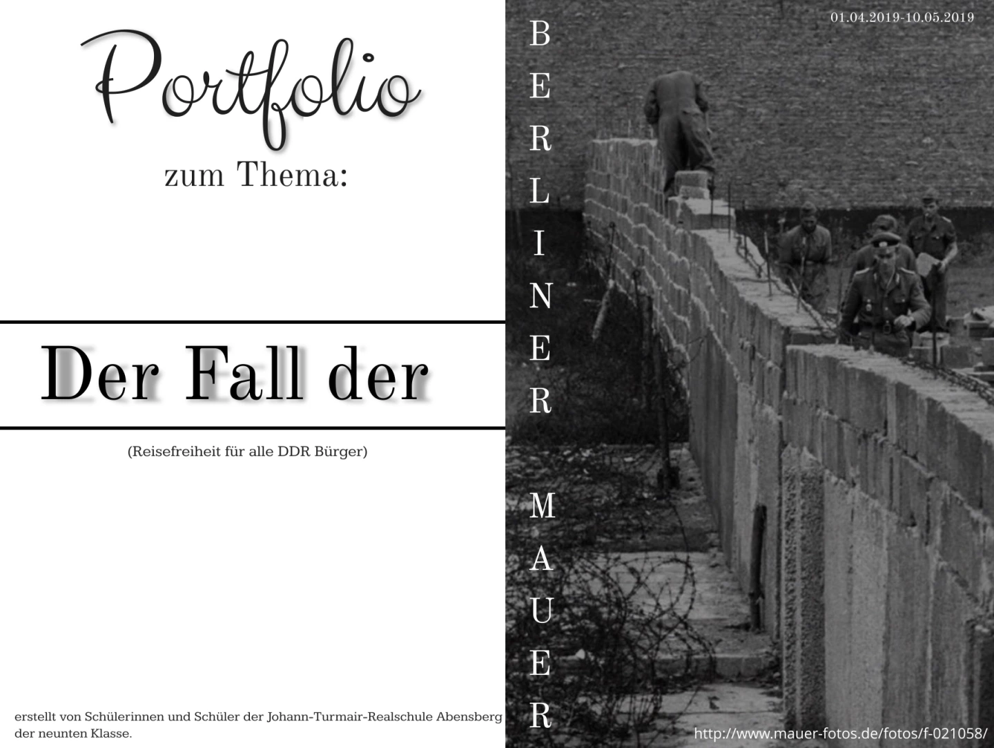 Schülerportfolio zum Fall der Berliner Mauer
