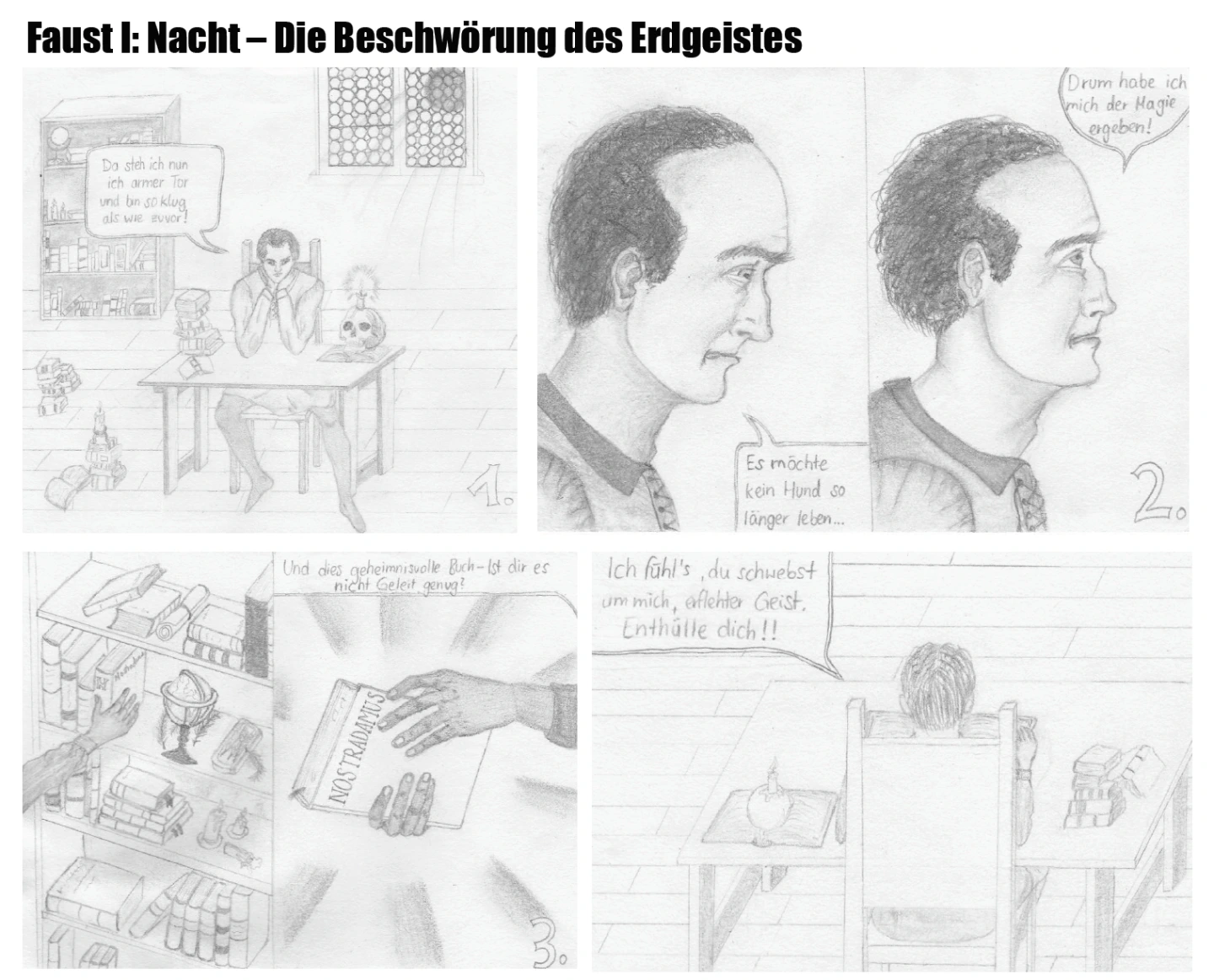 Comic zu einer Szene aus Faust