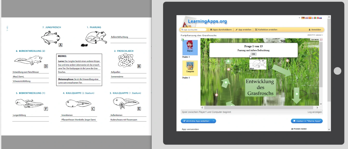 Screenshot Analog und Digital - Gewässer Entdecken