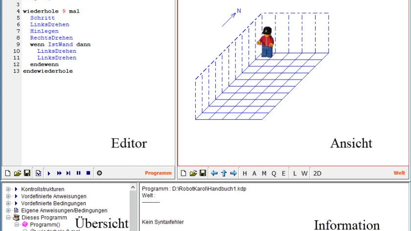 Programmierumgebung von RobotKarol