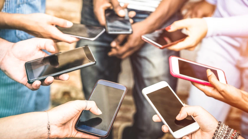 Kreis aus Smartphones
