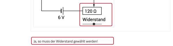 Screenshot einfaches Feedback bei korrekter Bearbeitung