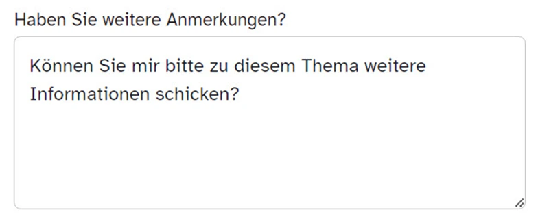 Zu sehen ist ein Screenshot, der den Fragentyp Eingabebereich zeigt.