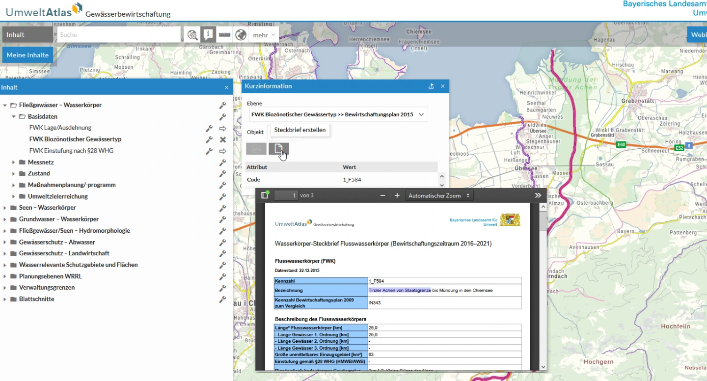 Screenshot Umweltatlas - Gewässer Entdecken