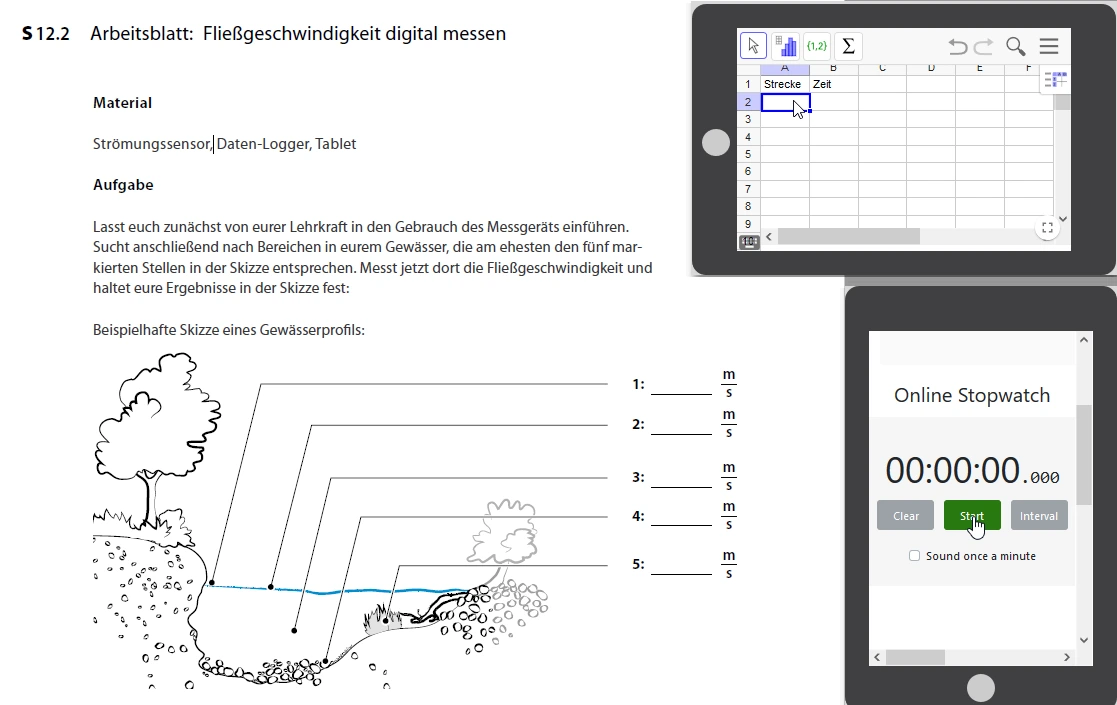 Screenshot Digitale Messwerterfassung im Feld - Gewässer Entdecken