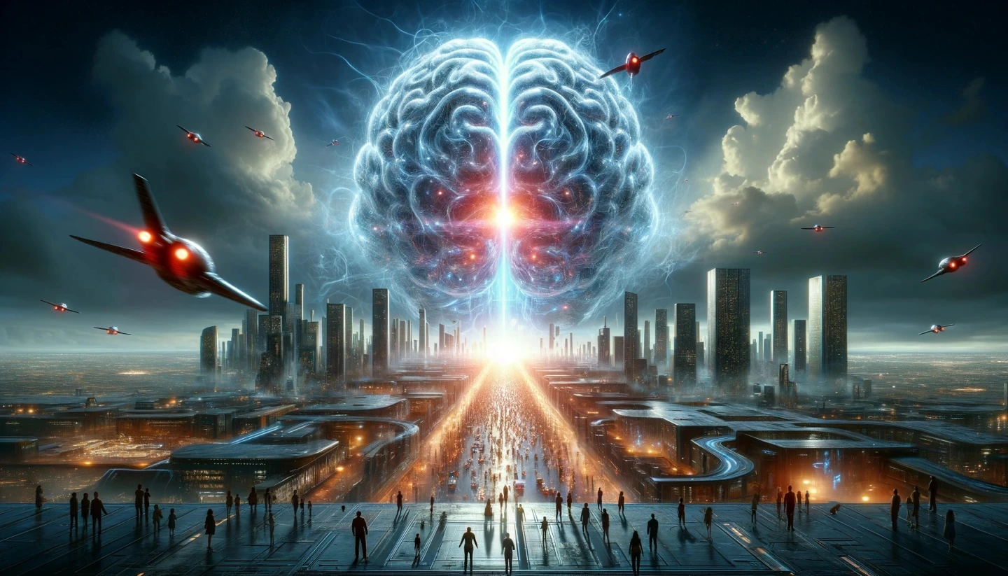 Die Übermacht einer Superintelligenz und die Angst vor einer starken KI beschrieben mit Ideen, die in Sciene Fictions beschreiben sind.