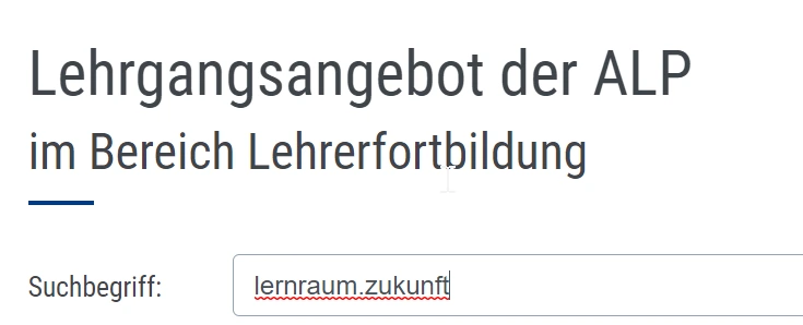 Lehrgangssuche ALP Dillingen: lernraum.zukunft