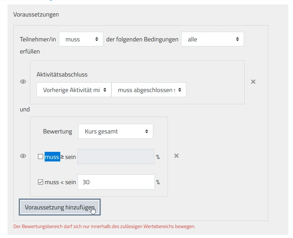 mebis Voraussetzungen für Aktivität