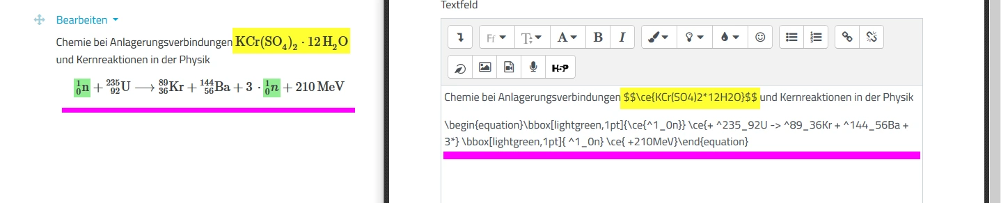 Beispiel LaTeX mit mhchem