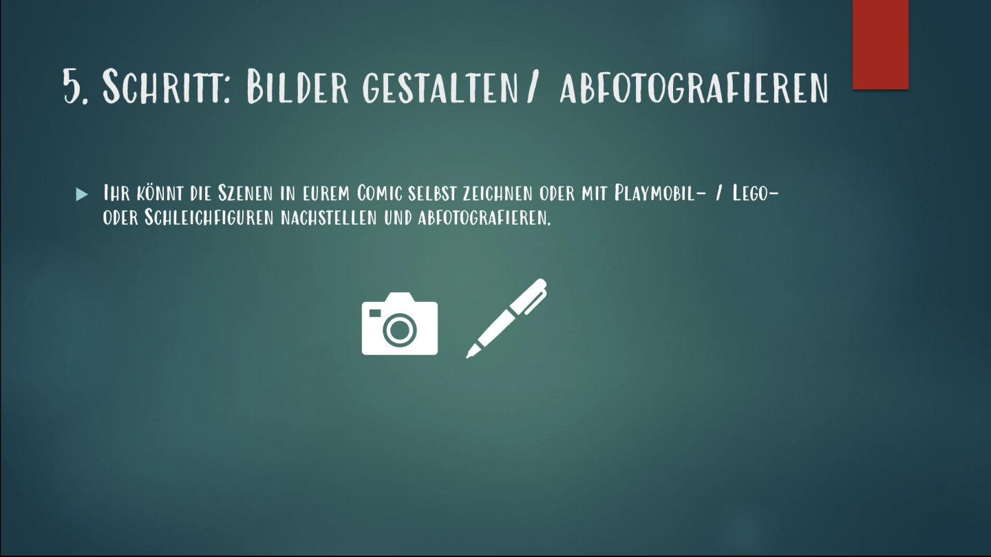 Arbeitsauftrag zur Gestaltung der Bilder