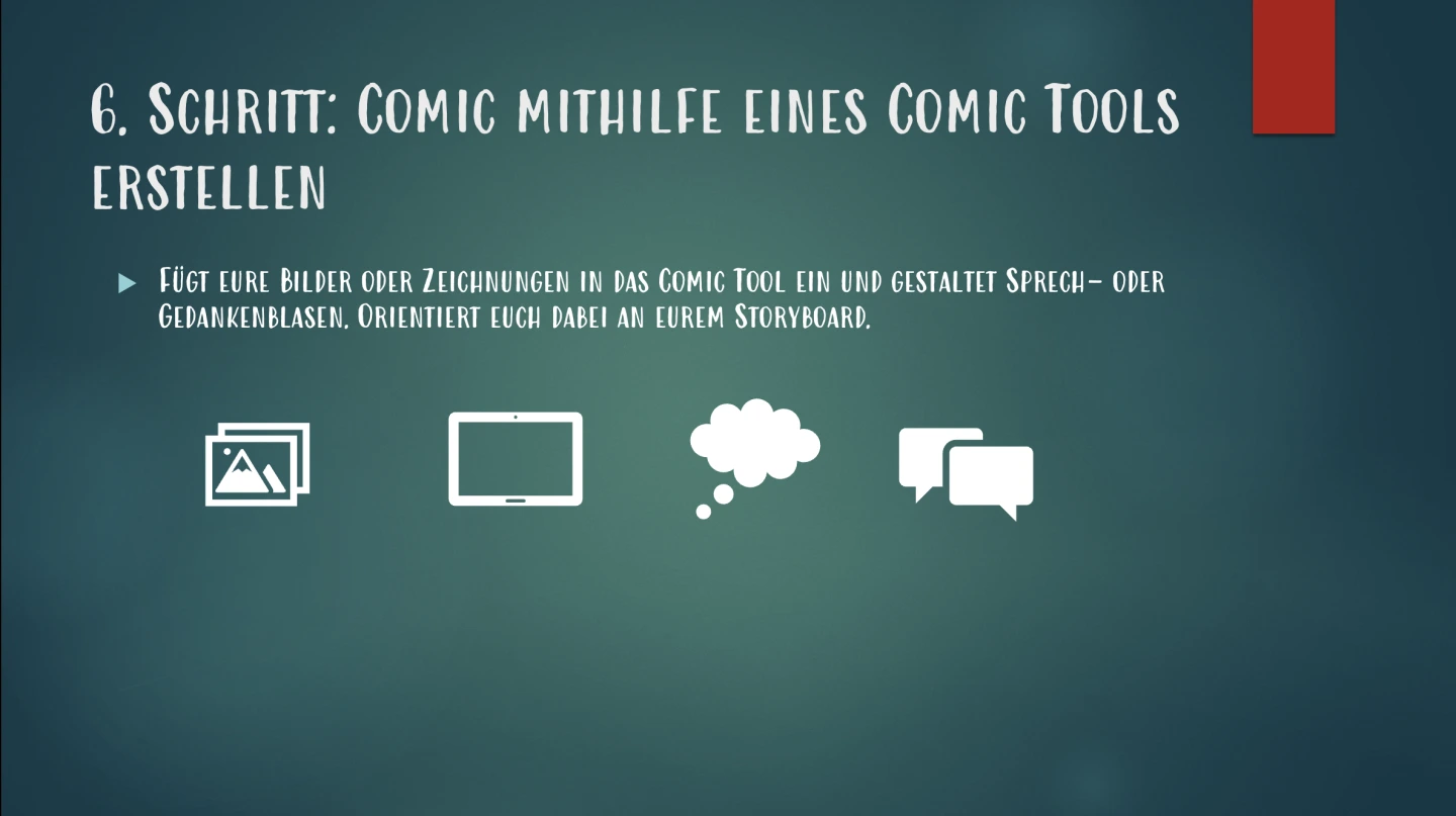 Arbeitsanweisung zur Erstellung des Comics