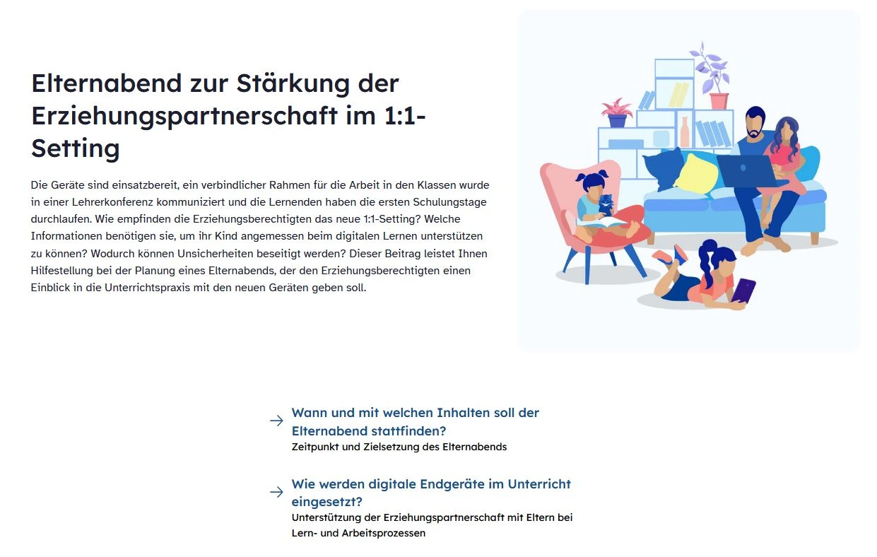 Auszug aus dem Beitrag "Etlernabend zur Stärkung der Erziehungspartnerschaft im 1:1-Setting"
