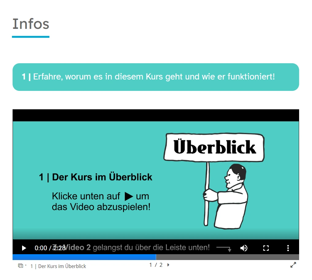 Screeenshot aus einem teachSHARE-Kurs zum Thema Karikaturanalyse