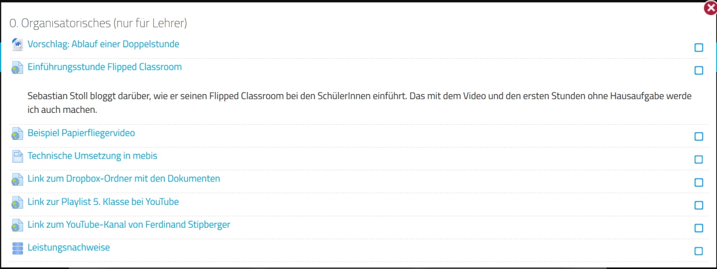 Lernbüro digital Kooperation Organisatorisches Screenshot