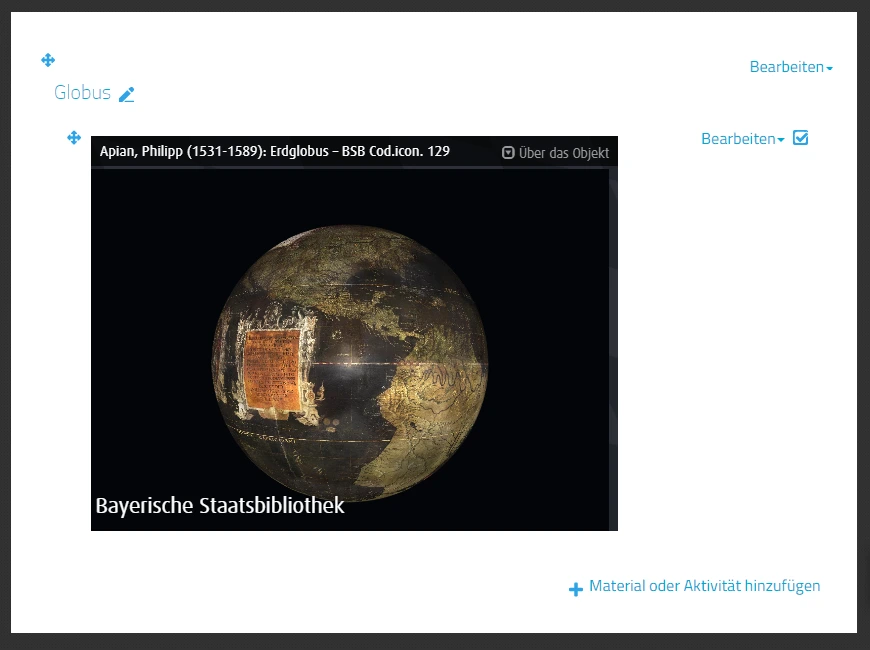 Das Medium wird über einen Filter in einem Medienplayer auf der Lernplattform ersichtlich