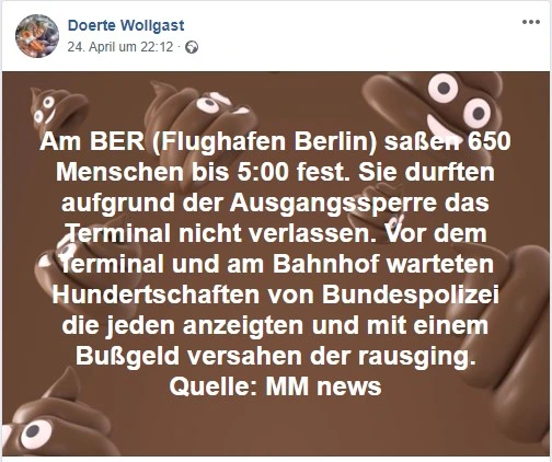 Screenshot Fake News auf Facebook