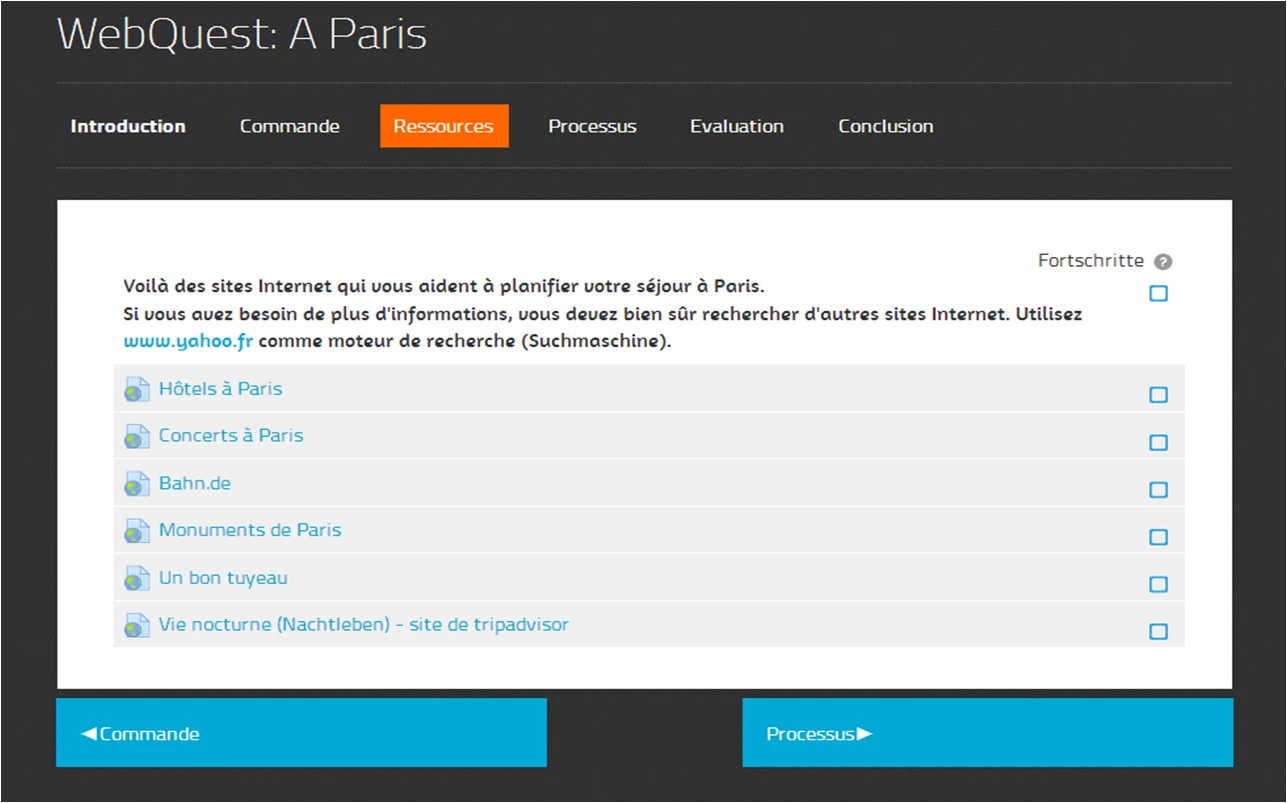 Screenshot Ressourcen