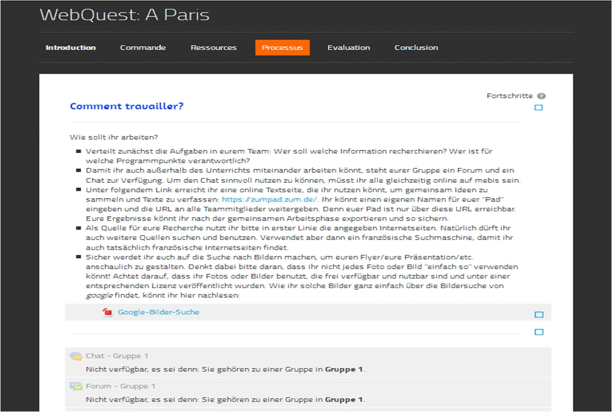 Screenshot Prozess