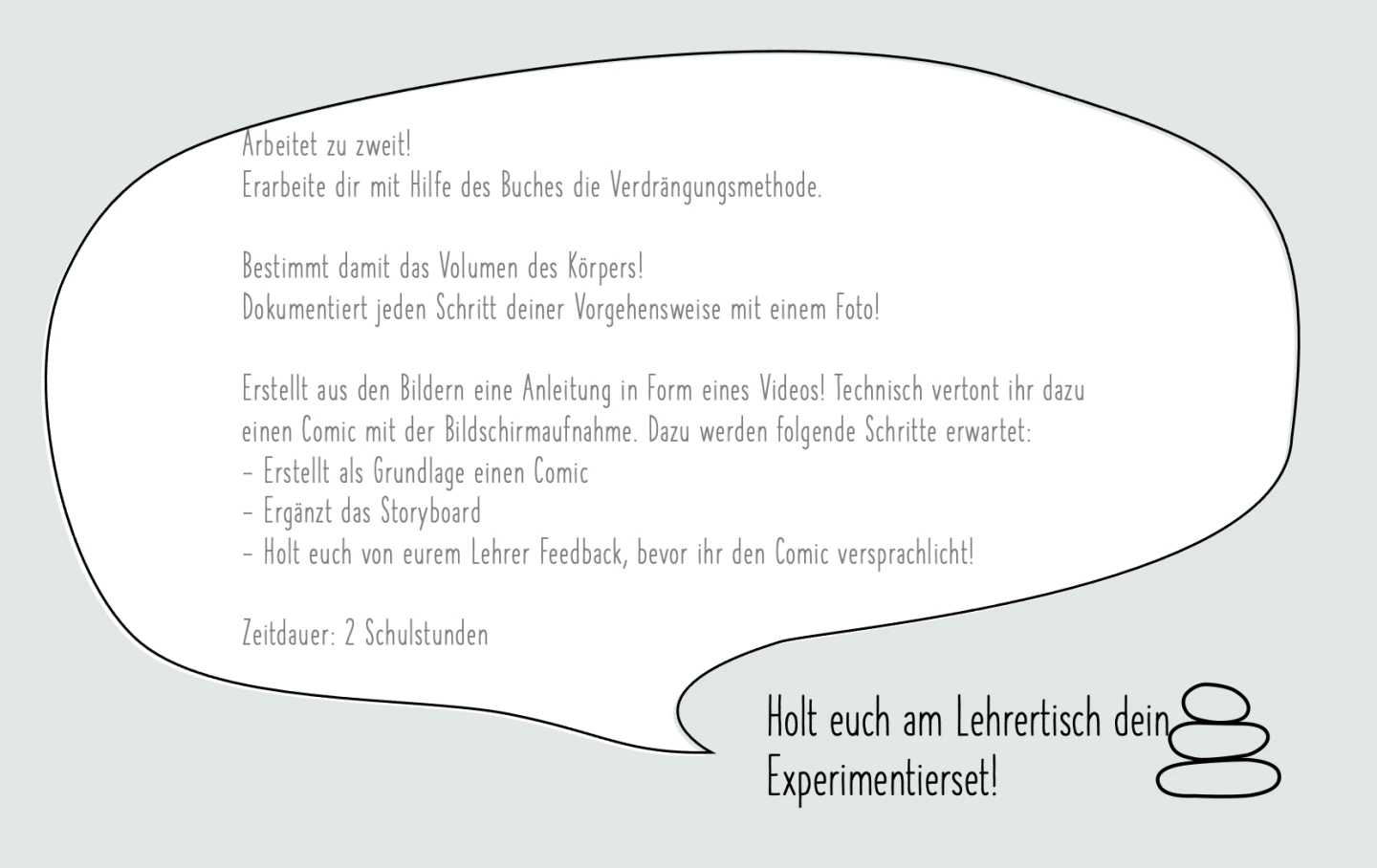 Arbeitsauftrag zur Überlaufmethode als Video