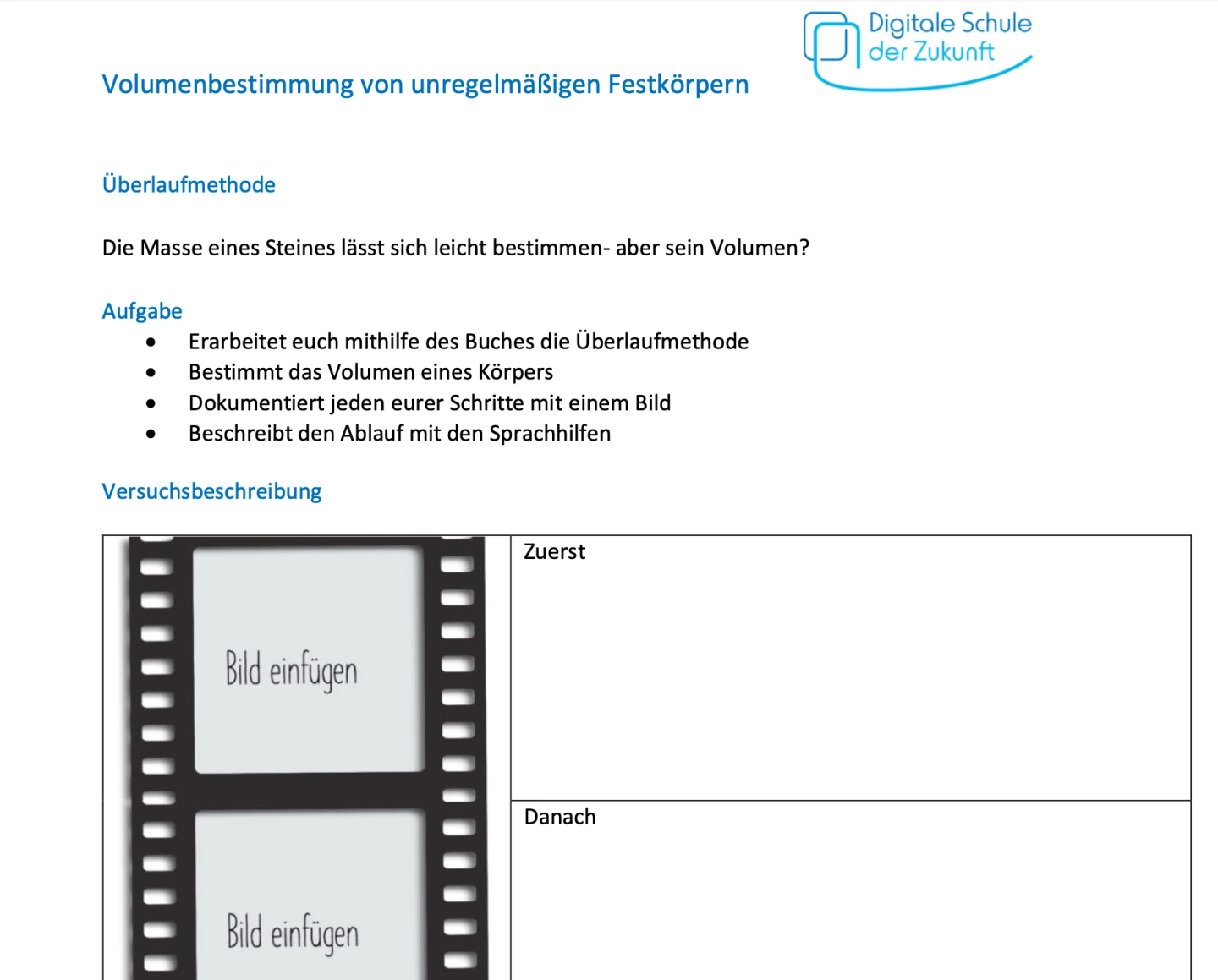 Hilfestellung zur Überlaufmethode als Video