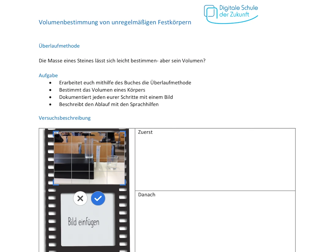 Beispiel zur Ausfüllung eines Storyboards zur Überlaufmethode