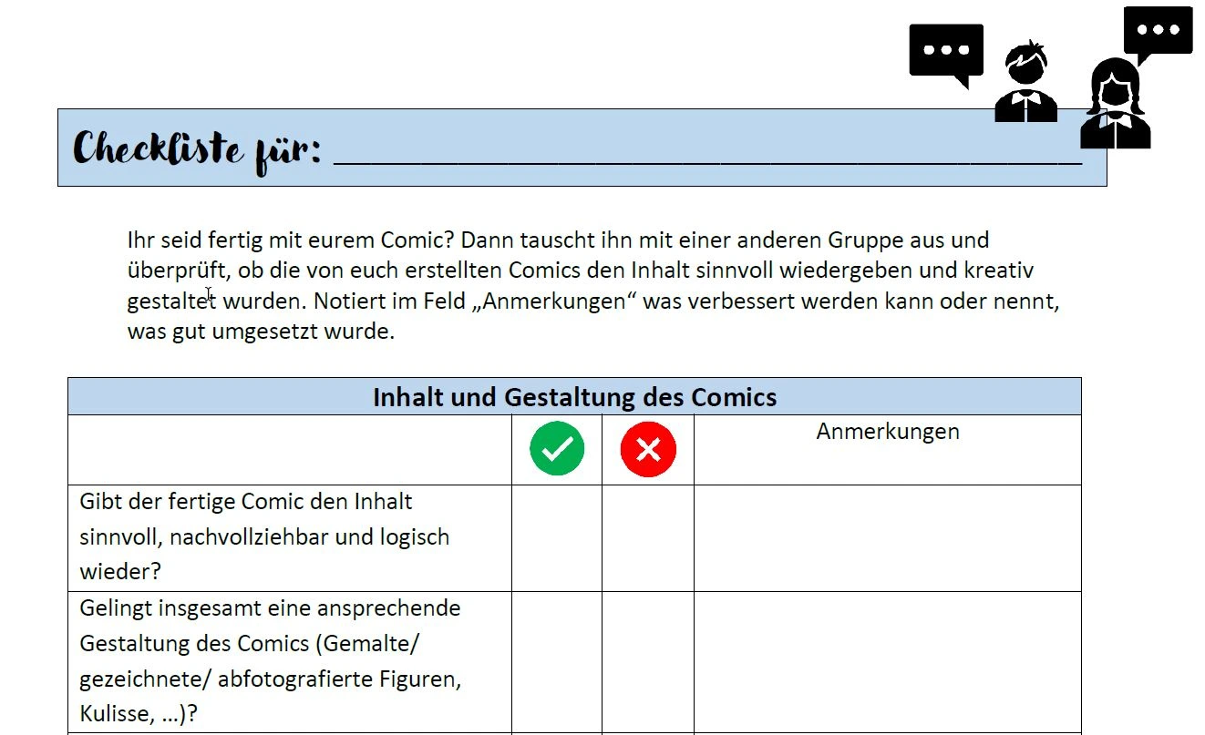 Vorlage Checkliste (peer to peer)