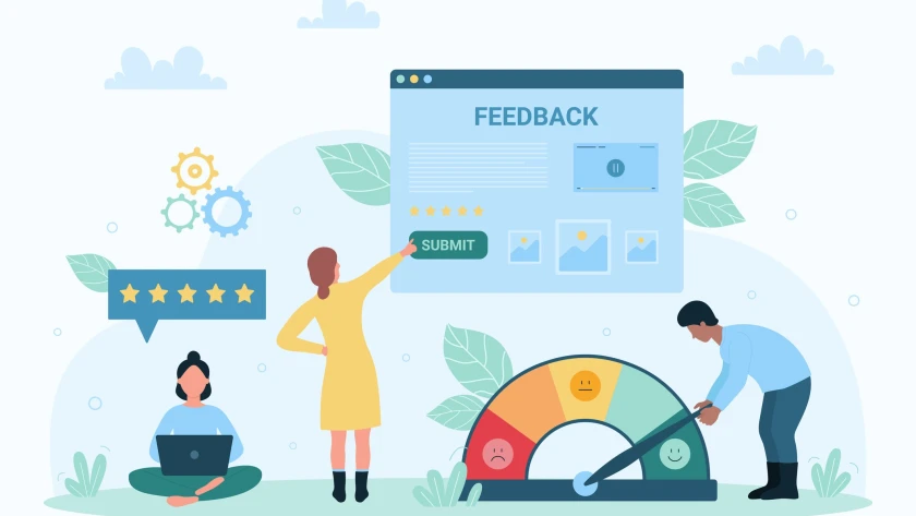 3 Figuren geben Feedback