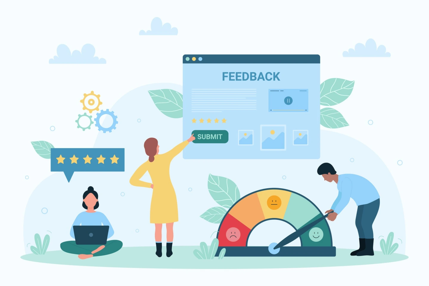 3 Figuren geben Feedback