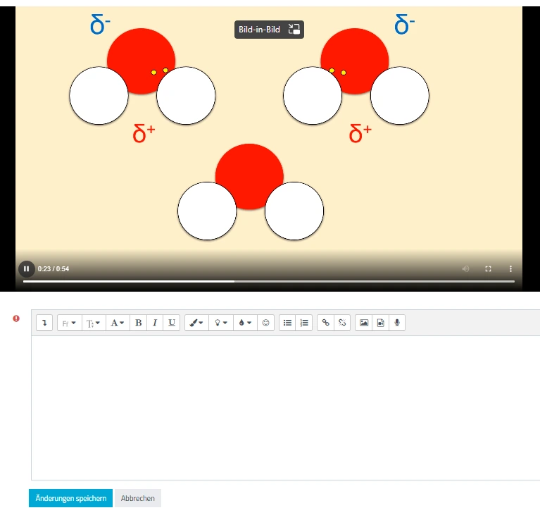 Screenshot Lerntagebuch und Video