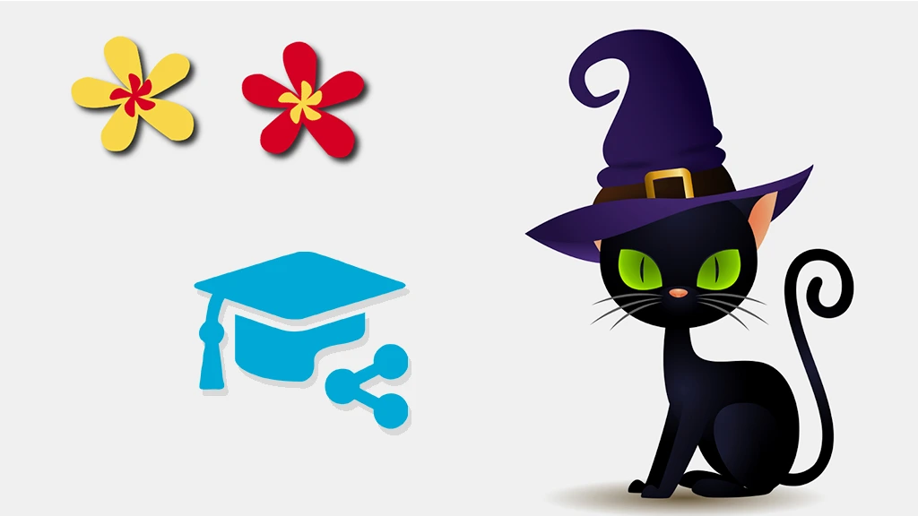 Symbolbild Katze mit Blüten und teachSHARE Logo