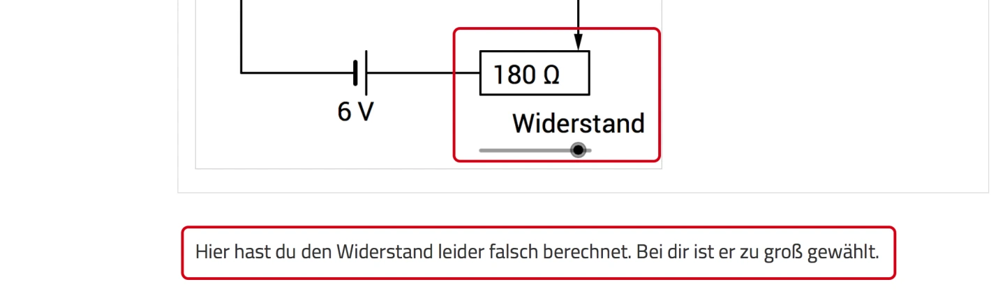 Screenshot, Differenziertes Feedback