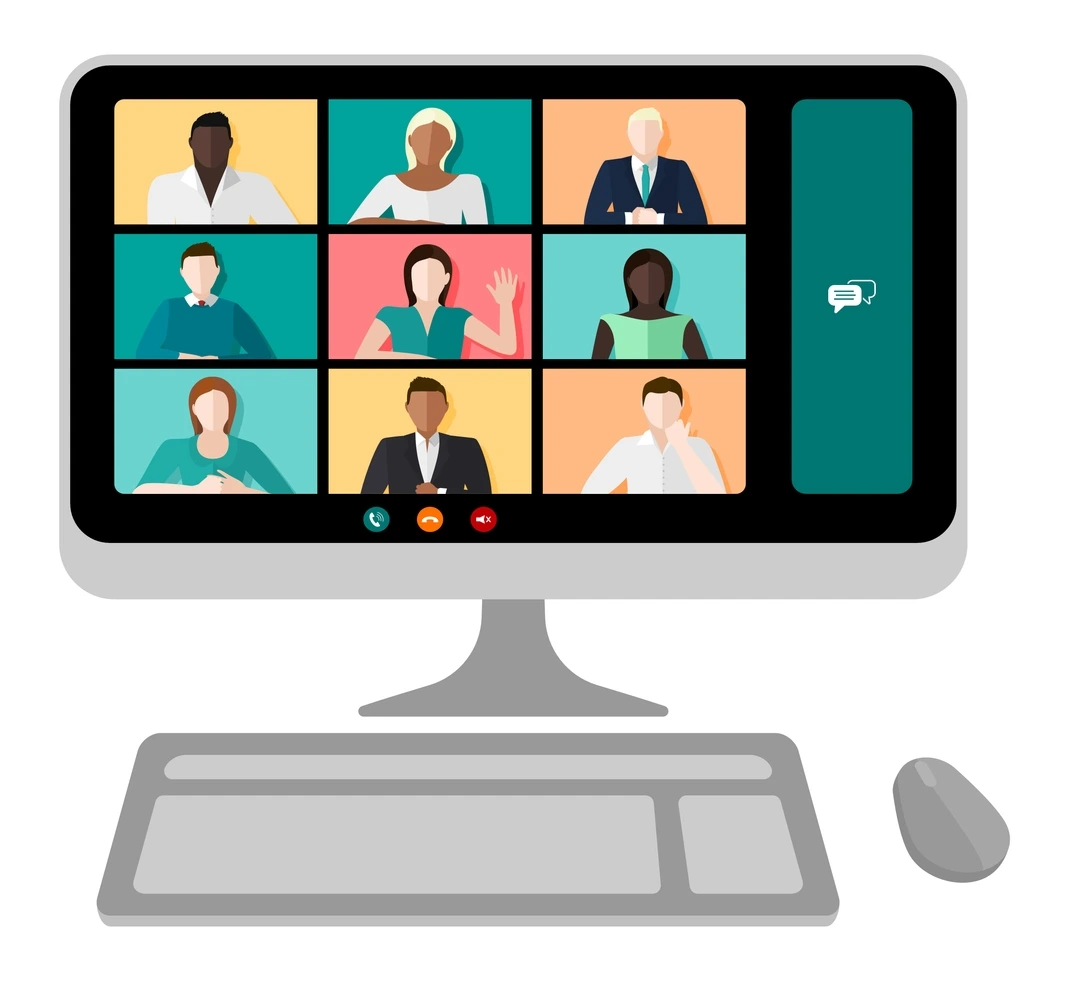 Computerbildschirm mit Videokonferenz